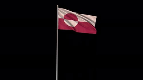 Greenland National Flag Waving Animation