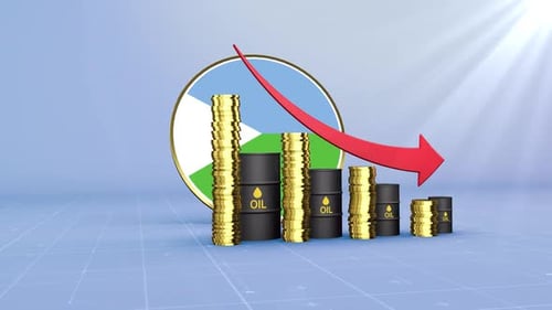 Djibouti Oil Revenue Decline With Red Arrow