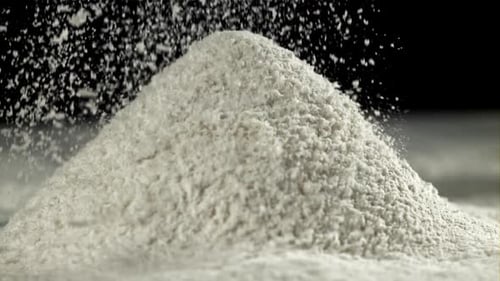 White Powder Poured on Pile