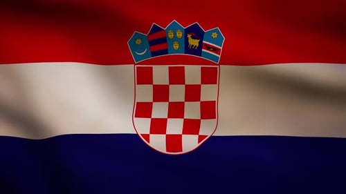 Realistic Waving Croatian Flag Looping Animation
