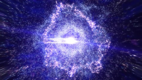 Futuristic Cosmic Energy Burst Transition with Light Streaks