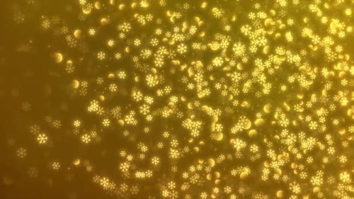 Golden Snowflakes Glitter Particle Celebration Background