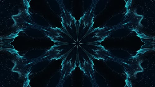 Abstract Blue Glowing Kaleidoscope VJ Loop Background