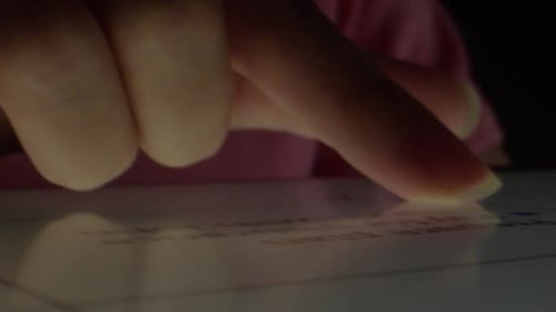 Fingers of Person Touching Screen of Digital PC, Low-key