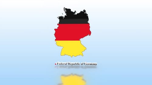 Rotating 3D Germany Flag Map with Text Reveal