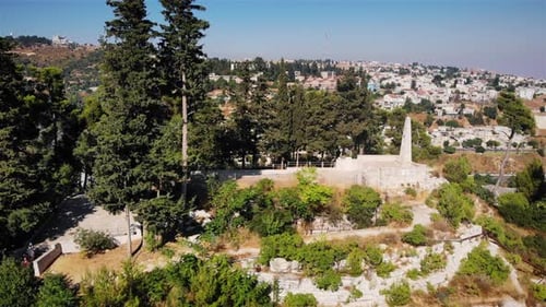 Zefat old Crusaders Fortress Aerial view