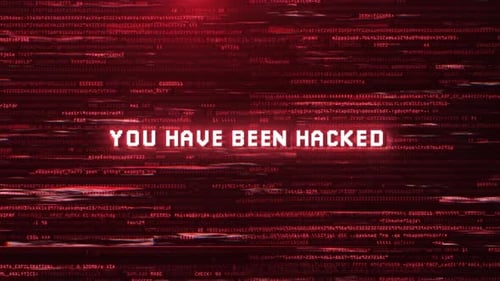 4K You Have Been Hacked Glitch Screen – Red Cybersecurity Breach Animation Background