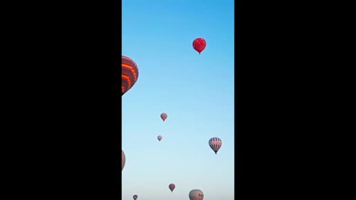 Hot Air Balloons Over Cappadocia - Aerial View