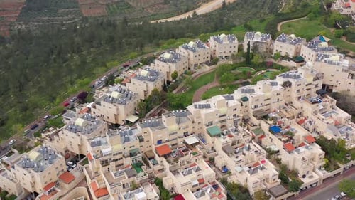 Jerusalem Mevasert zion buildings and landscape-aerial view