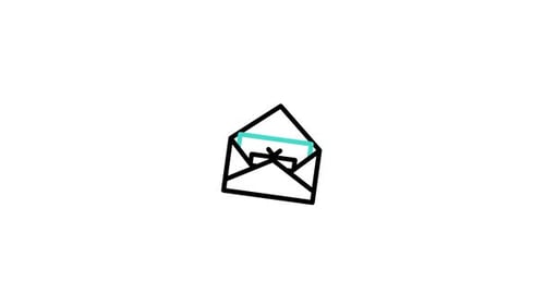 Animated Outline Gift Message Envelope Icon Reveal