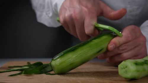 Peeling Cucumber Slow Motion