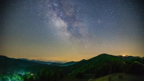 Star time lapse in Blue Ridge Mountains of Asheville North Carolina
