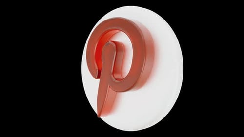 3d Pinterest Logo Alpha Channel