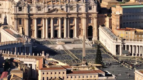 Aerial View of the Square Near St Peter's Cathedral Rome Italy