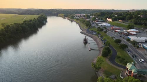 The Pinta replica, docked on the Cumberland Riiver in Clarksville, Tennessee