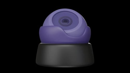 Modern 3D Rotating Security Camera Icon