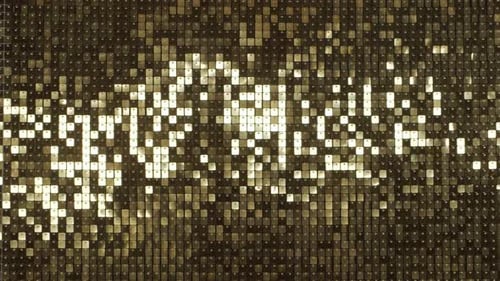 Abstract Golden Disco Background Moving Light Reflections and Glare Music Party and Dance Concept