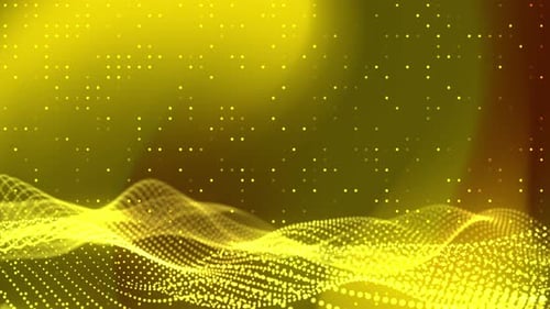 Abstract Golden Particle Waves Digital Background Loop