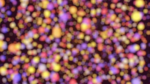 Cercles bokeh flous roses, violets et jaunes s'élevant lentement vers le haut - 4K