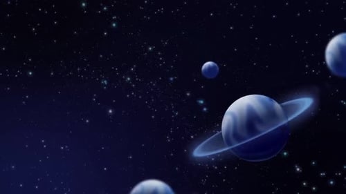 Animierter blauer Planeten-Weltraumhintergrund