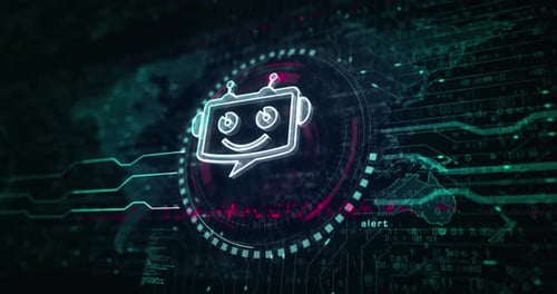 Chatbot ai online assistant support symbol loop digital concept