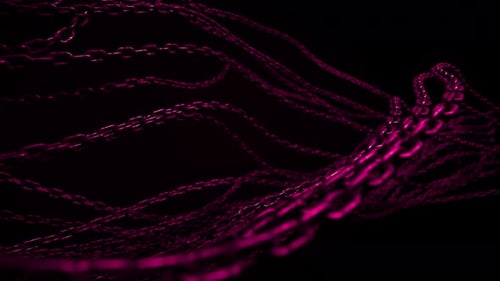 Abstract Dynamic Pink Chains Flowing Background