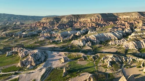 Awesome Aerial View of Goreme Historical National Park in Cappadocia