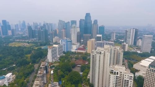 Panoramic view of the city of Jakarta, Indonesia.