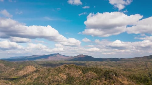 4K video Clouds moving in the blue sky on a clear day