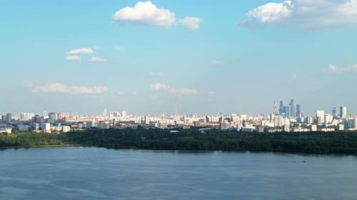 Moscow Panorama at Daytime, Time Lapse Architecture