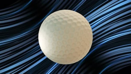 3 D Golf Ball Seamless Loop Background With Blue Splines