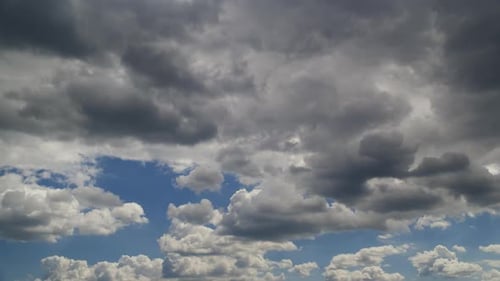 Time-Lapse of Clouds Shifting in the Blue Sky