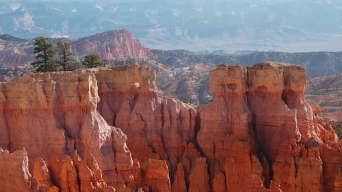 Beauty of Bryce Canyon National Park as the sunlight highlights unique rock structures.