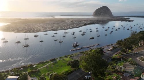 Coastline Scene at Morro Bay in California United States.