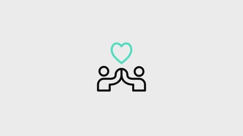 People Handshake Heart Flat Icon Animation