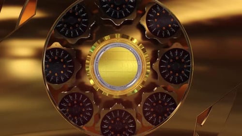 Luxury Gold Gear Circle