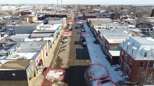 A Quaint Winter Day in the Small City in the North America