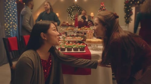 Christmas Family Celebration at Home with Cupcakes