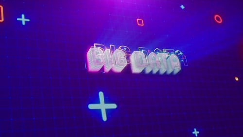 Big Data Text Reveal in Neon Futuristic Style
