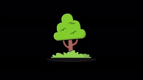 Animated Green Tree Video - Transparent