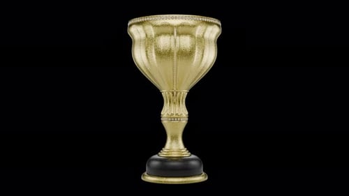 Luxurious Rotating Golden Trophy Award Animation