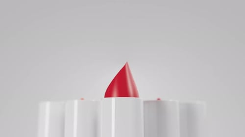 Nahaufnahme auf Buntes Lippenstift-Set Twists Out From White Tubes Frontansicht Lippenstift Slide Out mit