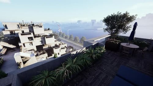 Un paisaje urbano panorámico visto desde una azotea