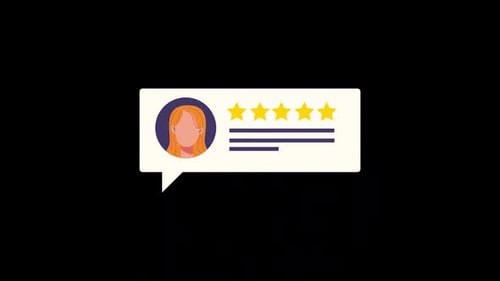 Flat Design Customer Review Speech Bubble Rating Animation
