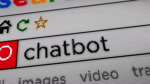 Escritura de texto del servicio Chatbot ai en la pantalla del navegador