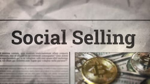 Social Selling Headline on Newspaper with Bitcoin Article