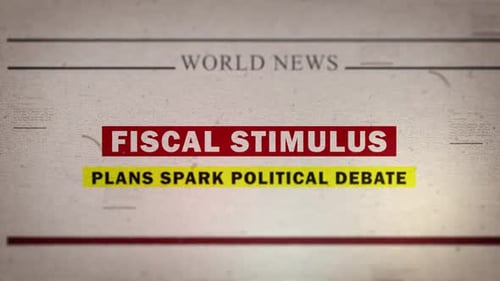 News Headline Opener with Animated Fiscal Stimulus Text