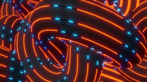 Abstract Neon Intertwined Tubes Motion Background Loop
