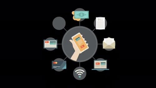 2D Online Payment And Circular Scene Alpha Channel 4K