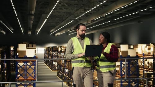 Teamwork Between Diverse Coworkers in a Warehouse Fulfillment Center